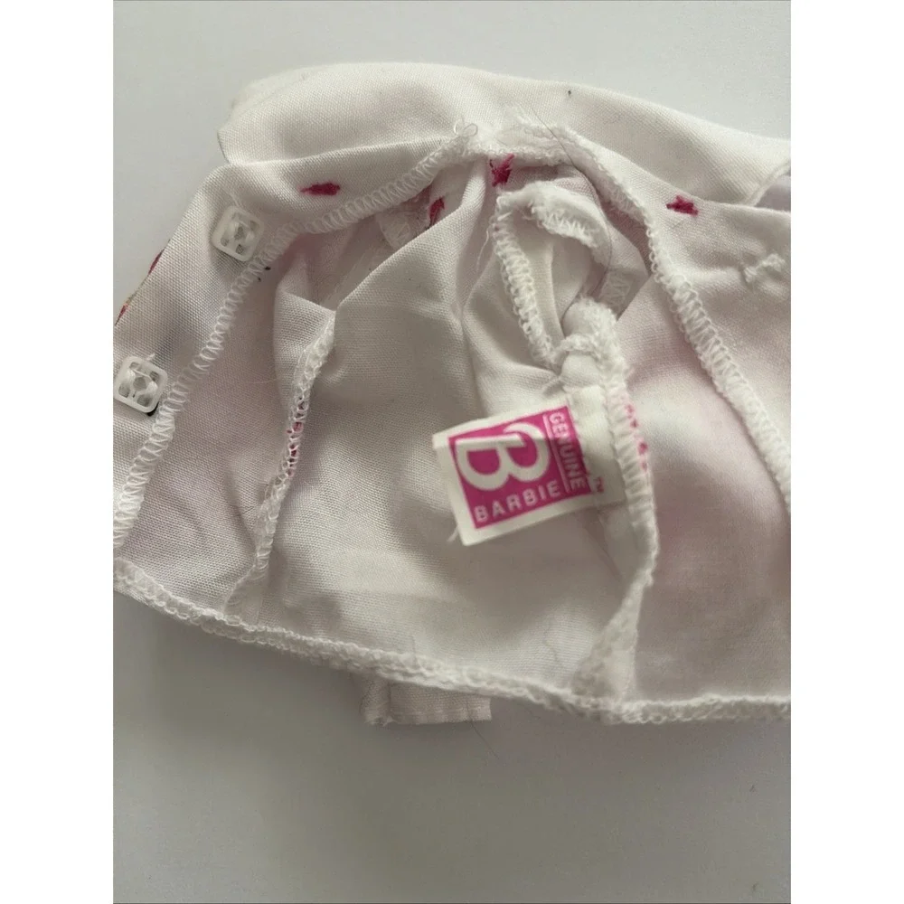 BARBIE SKIPPER TOP SHIRT PHONE FUN 1995‎ SKIPPER WHITE & PINK DOLL CLOTHES